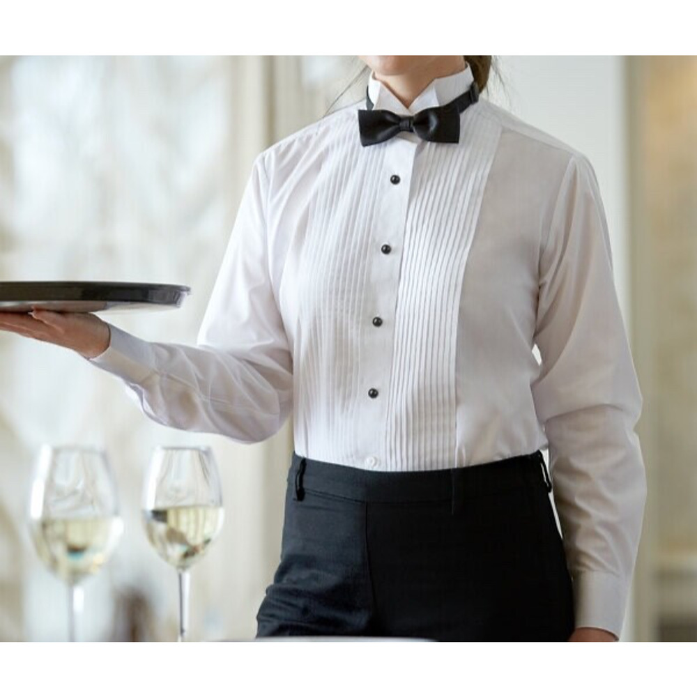 NWT Henry Segal Lady Martino Shirt Womens Sz 20 White Wait‎ Staff Server Pleated